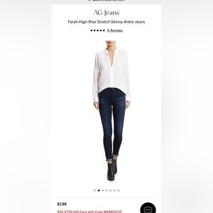 Incredibly comfy AG Farah High-Rise Stretch Skinny Ankle Jeans in size 24